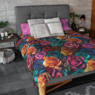 Colorful Rose Pattern Flower floral  Duvet Cover