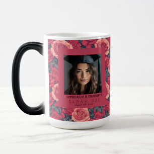 Colorful Rose Print Graduate Color Morph Mug