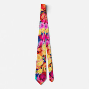 Colorful Rose Tie