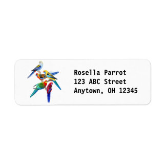 Colorful Rosella Parrots Label
