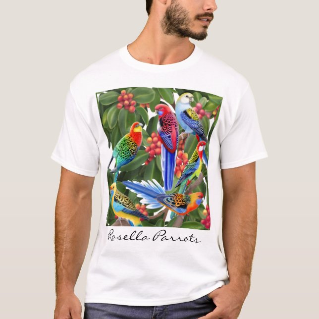 Colorful Rosella Parrots Shirt (Front)