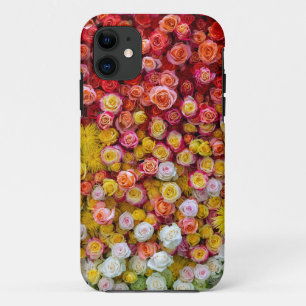 Colorful Roses and Chrysanthemums Floral Gradient  iPhone 11 Case