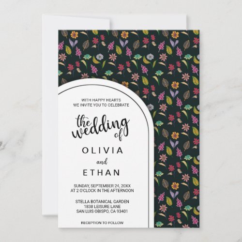 Colorful roses blossoms floral Wedding Invitation