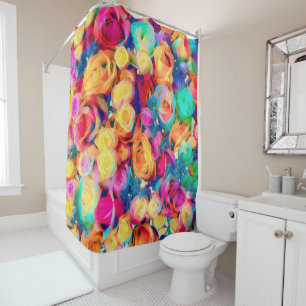 Colorful Roses Bouquet Shower Curtain