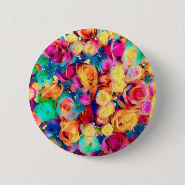 Colorful Roses Button (Front)