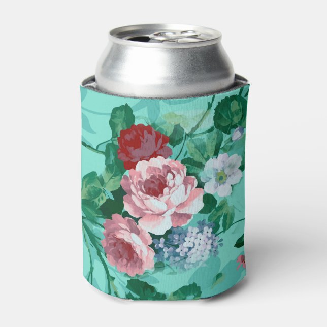 Colorful Roses & Flowers Can Cooler (Can Front)