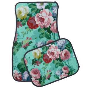 Colorful Roses & Flowers Car Floor Mat