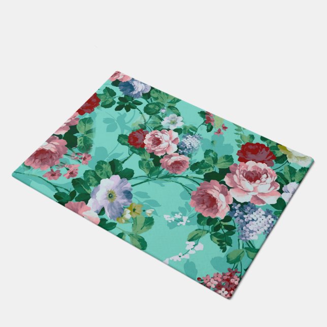 Colorful Roses & Flowers Doormat (Angled)