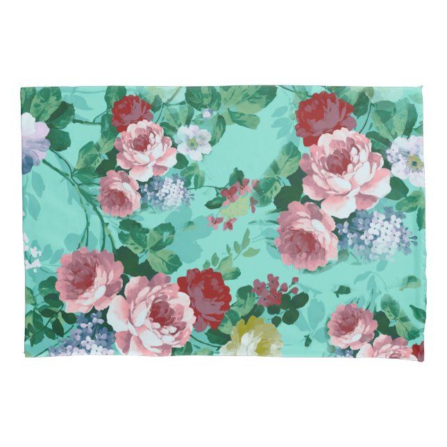 Colorful Roses & Flowers Pillowcase (Front)