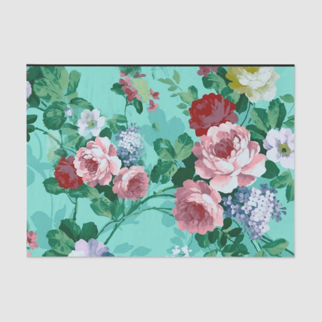 Colorful Roses & Flowers Tissue Paper (Front)