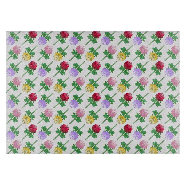 Colorful Roses in a beautiful pattern Cutting Board (Front)