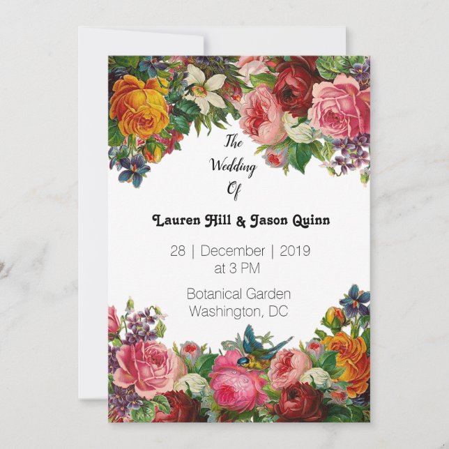 Colorful Roses Invitation (Front)