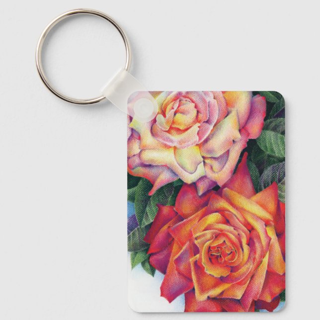 "Colorful Roses" Keychain (Front)