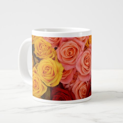 Colorful Roses Large Coffee Mug