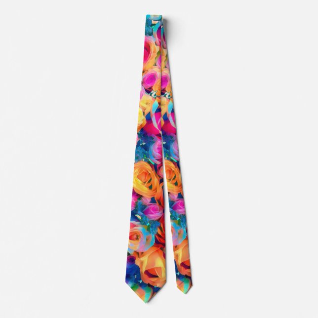 Colorful Roses Neck Tie (Front)