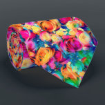 Colorful Roses Neck Tie<br><div class="desc">Modern Colorful Roses Ties - by MIGNED Design - Transferable / Customizable</div>