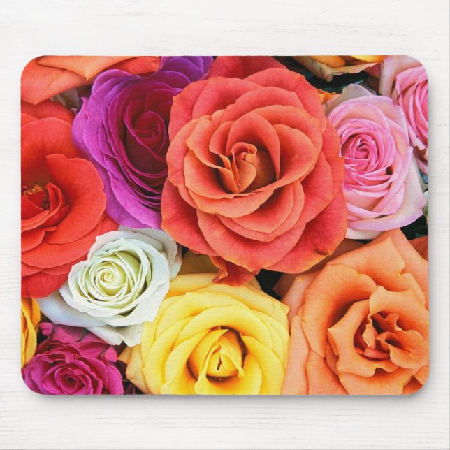 Colorful Roses Pattern Mouse Pad (Front)