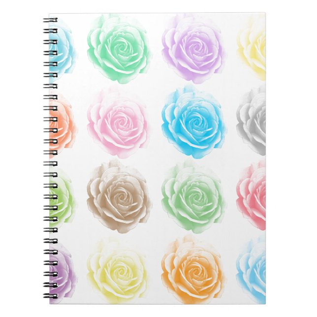 Colorful roses pattern notebook (Front)