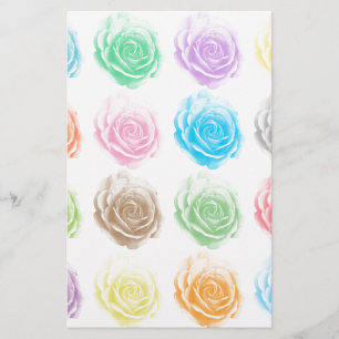 Colorful roses pattern stationery