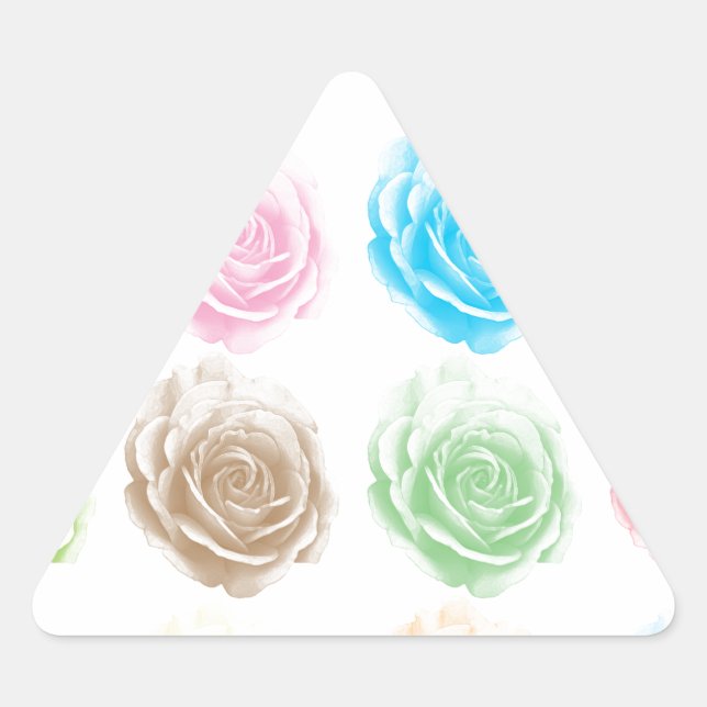 Colorful roses pattern triangle sticker (Front)