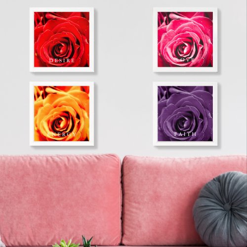 Colorful Roses Print Set