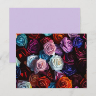 Colorful Roses Rose Art Bouquet Note Card Set