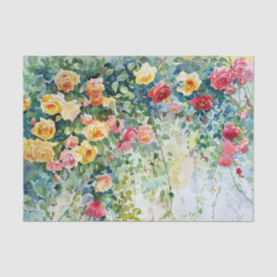 Colorful Roses Watercolor Decoupage Tissue Paper