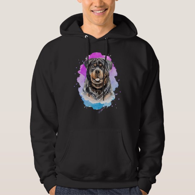 Colorful Rottweiler Dog Hoodie (Front)