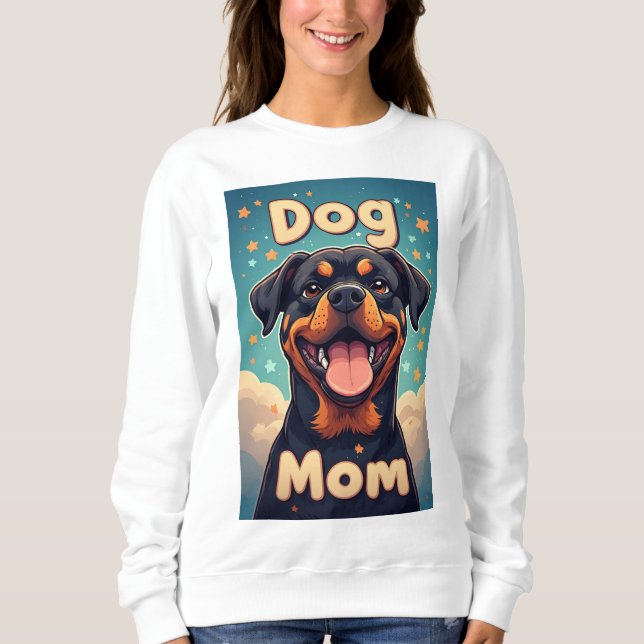 Colorful Rottweiler  Dog Mom Sweatshirt (Front)
