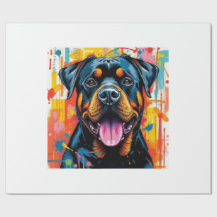 Colorful Rottweiler Pop Art � Vibrant Splash Style Wrapping Paper