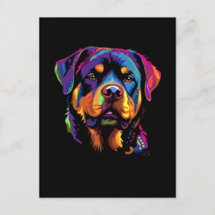 Colorful Rottweiler Postcard