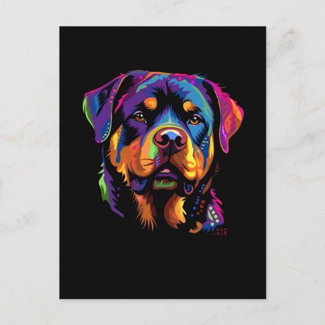 Colorful Rottweiler Postcard (Front)