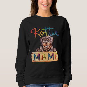 Colorful Rottweiler Rottie Mama  Dog Mom Sweatshirt