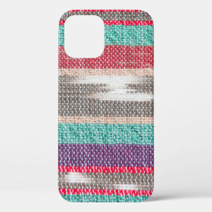 Colorful rough Fabric Texture, Pattern, Background iPhone 12 Case