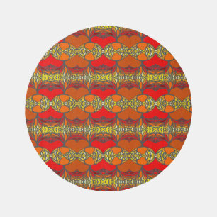Colorful Round 5' Area Rug with a 60's Vibe 