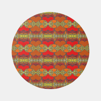 Colorful Round 5' Area Rug with a 60's Vibe 