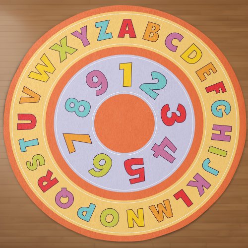 Colorful Round Alphabet Rug _ 5x5 Area 