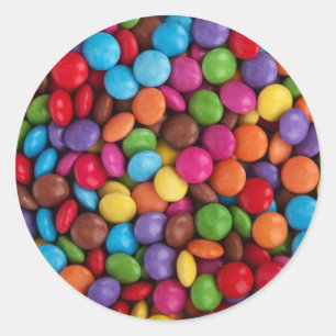 Colorful Round Chocolate Candy Sweets Classic Round Sticker
