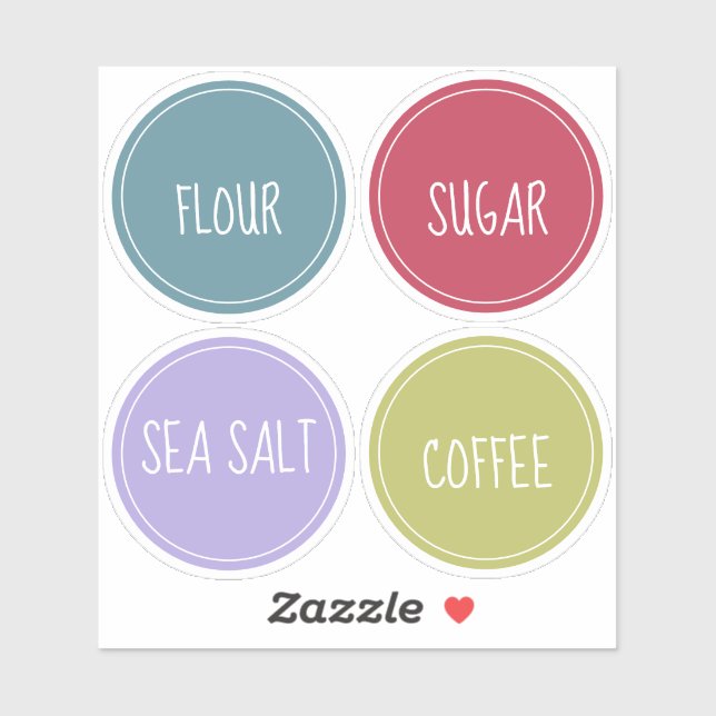 Colorful round pantry labels (Sheet)