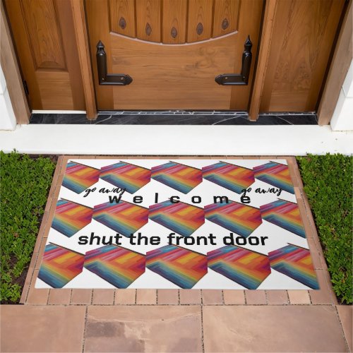 Colorful Row and Column Pattern Door Mats
