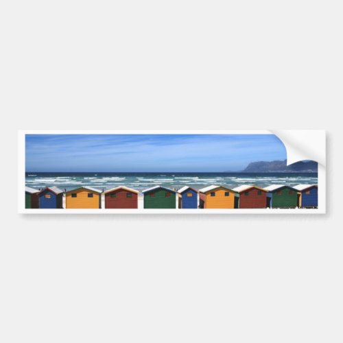 Colorful Row of Beach Huts  Bumper Sticker