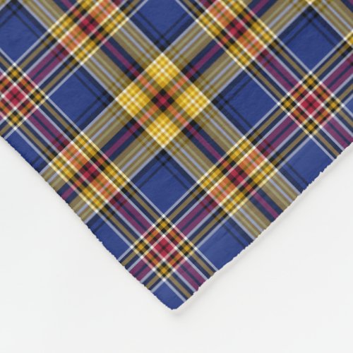 Colorful Royal Blue Plaid Murtagh Tartan Fleece Blanket