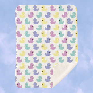 Colorful Rubber Duckies Baby Kids Sherpa Blanket