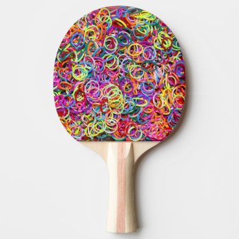 Colorful Rubberbands Ping Pong Paddle by StuffOrSomething at Zazzle