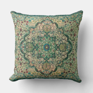 Colorful Rug Tribal Motive Design Throw Pillow