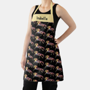 Colorful Running Horse Mandala Design Apron