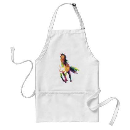Colorful Running Horse Stallion Equestrian Adult Apron