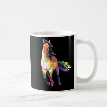 Colorful Running Horse Stallion Equestrian Coffee Mug