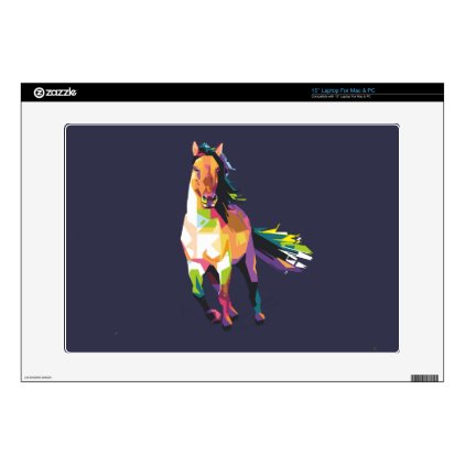 Colorful Running Horse Stallion Equestrian Decals For 15&quot; Laptops
