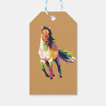 Colorful Running Horse Stallion Equestrian Gift Tags